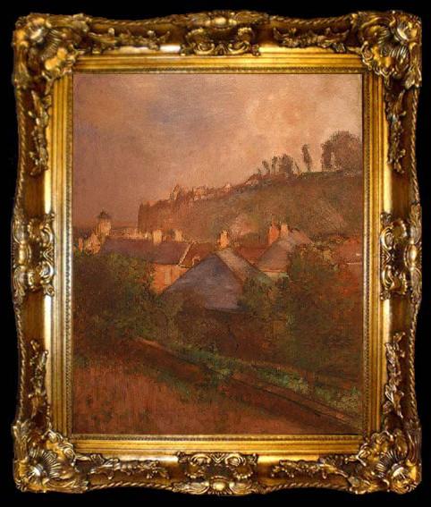 framed  Edgar Degas Houses at the Foot of a Cliff, ta009-2